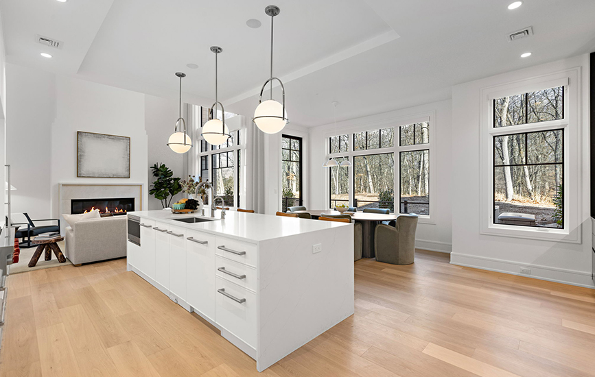 kitchen and dining area